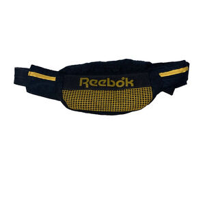 Vintage Reebok Fanny Pack With 3 Pockets Yellow Black Travel Casual Sporty